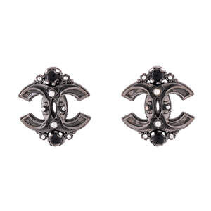 Chanel Cc Stud Earrings Metal With Faux #237542C90B